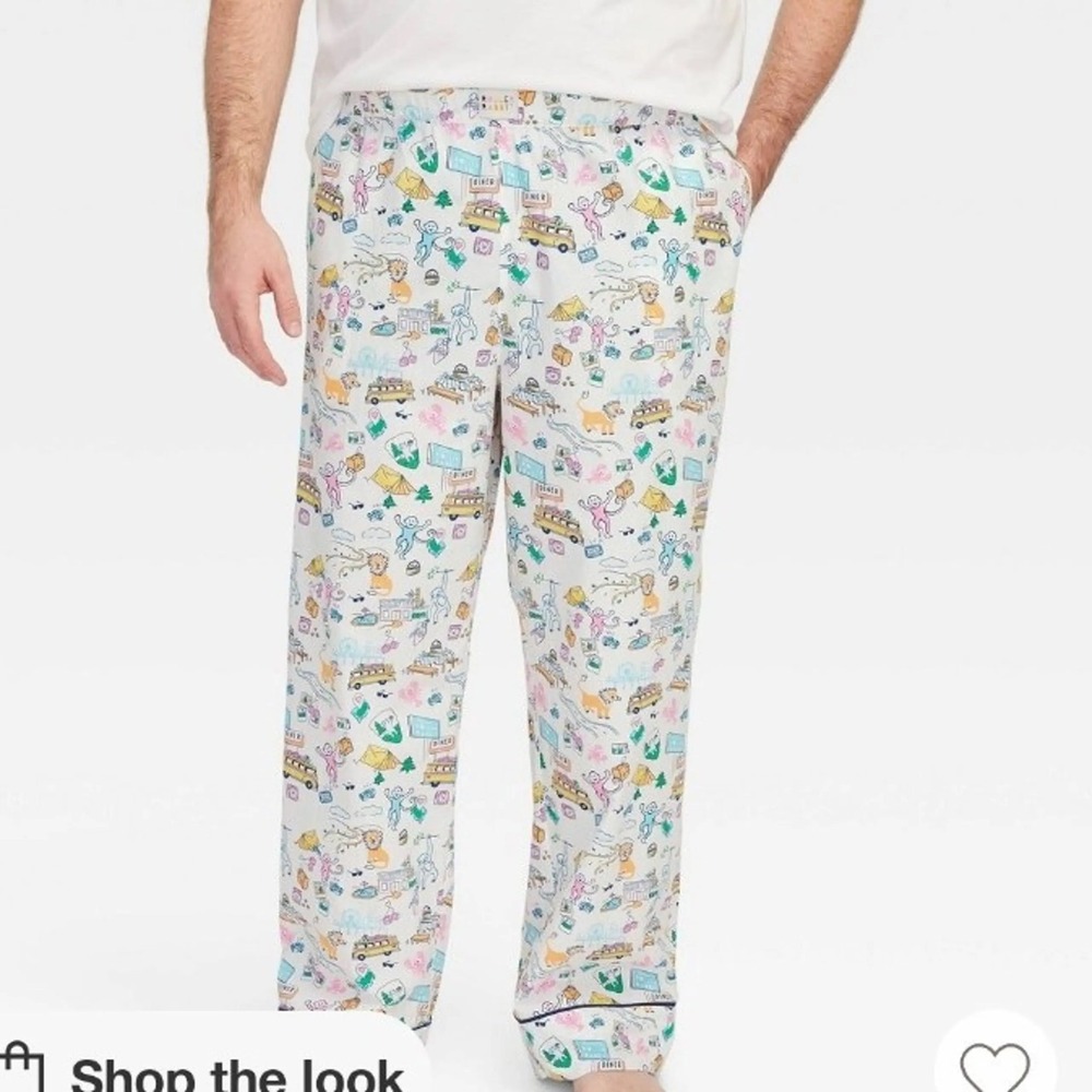 Roller Rabbit Men's XL Safari Travel Print Pajama Lounge Sleep Pants Cotton